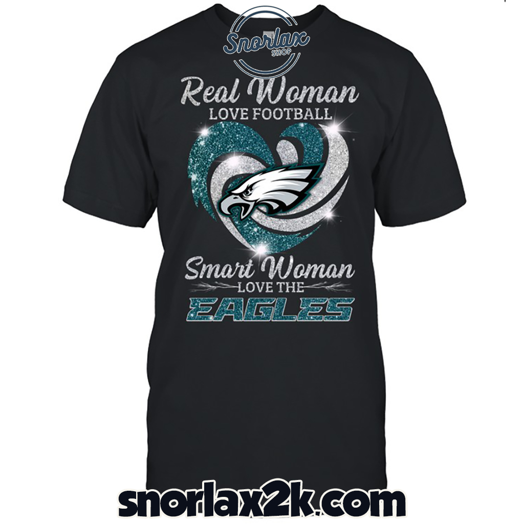 Real Women Love Football Smart Women Love Philadelphia Eagles T Shirt -   Worldwide Shipping